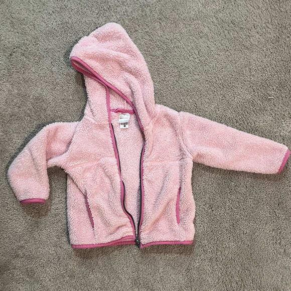 Hanna Andersson Marshmallow Pink Hoodie Jacket Zip Up Coat Size 3T or 90cm - Picture 1 of 4